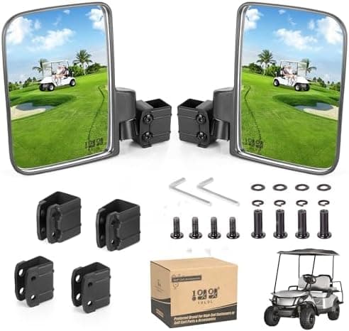 10L0L Golf Cart Side Mirrors Universal Folding