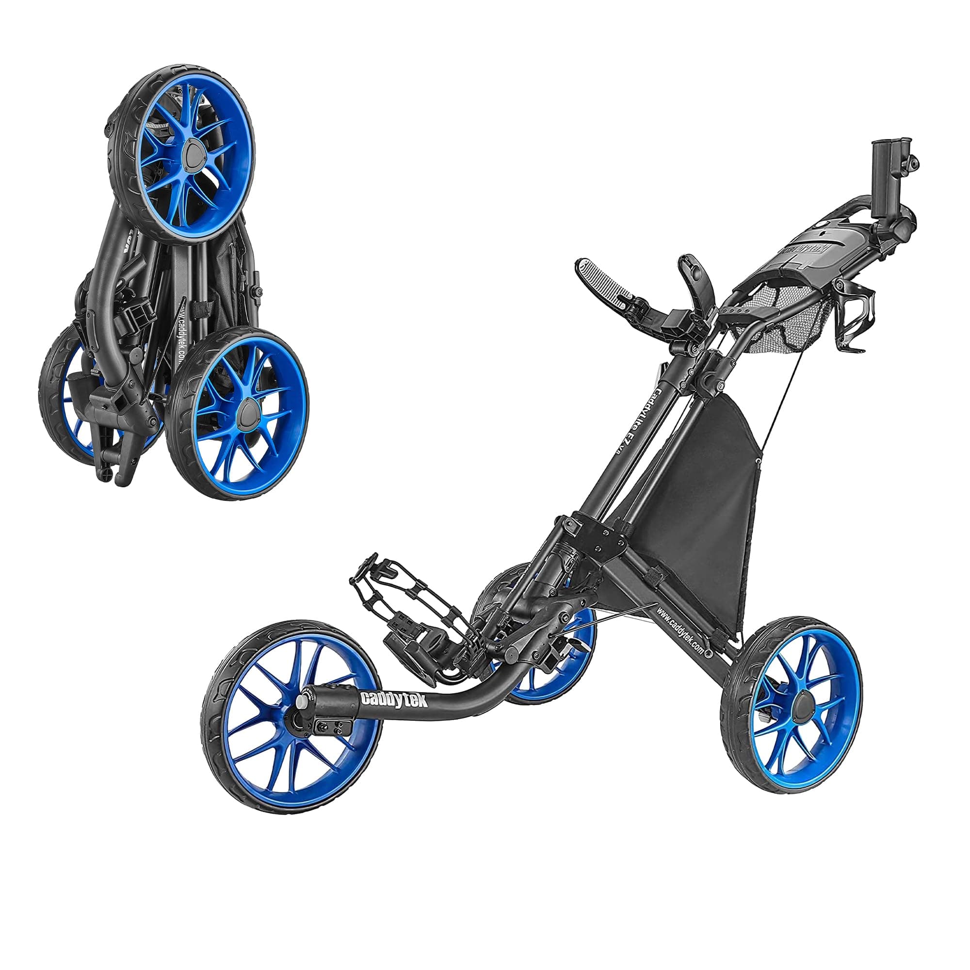 CaddyTek EZ-Fold 3-Wheel Push Cart