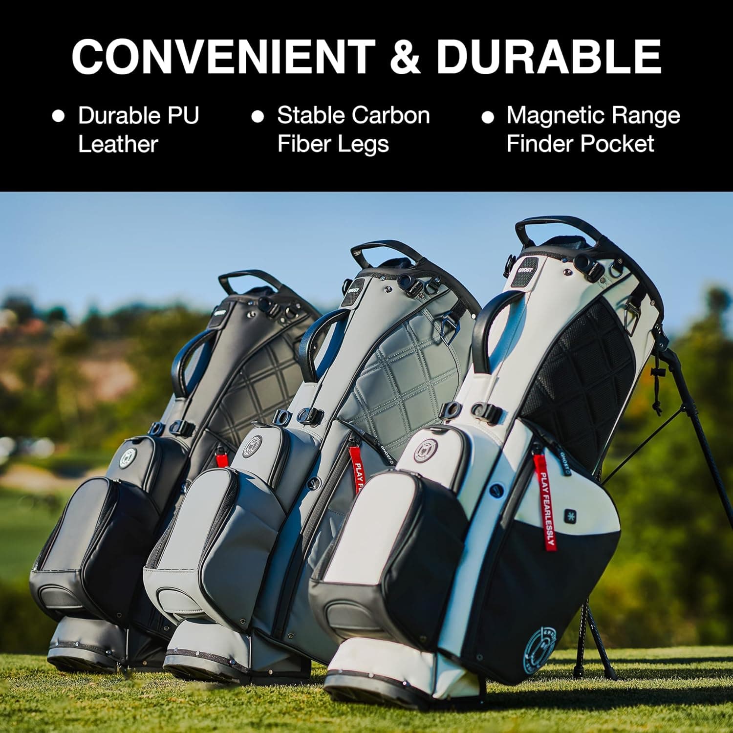 Ghost Golf Anyday Stand Bag 14-Way Katana - Storage Pockets