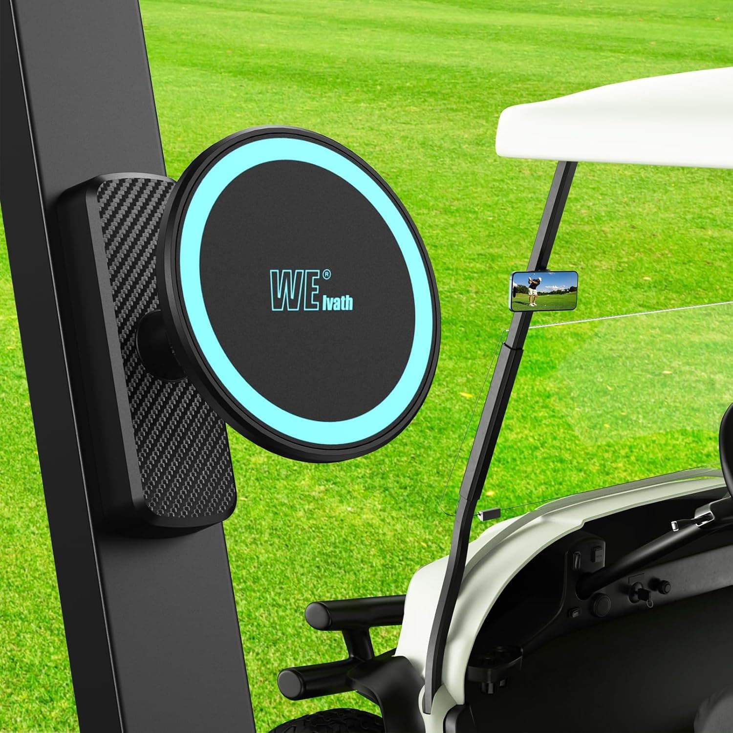 Golf Cart Phone Holster with Wireless Charging Power Bank