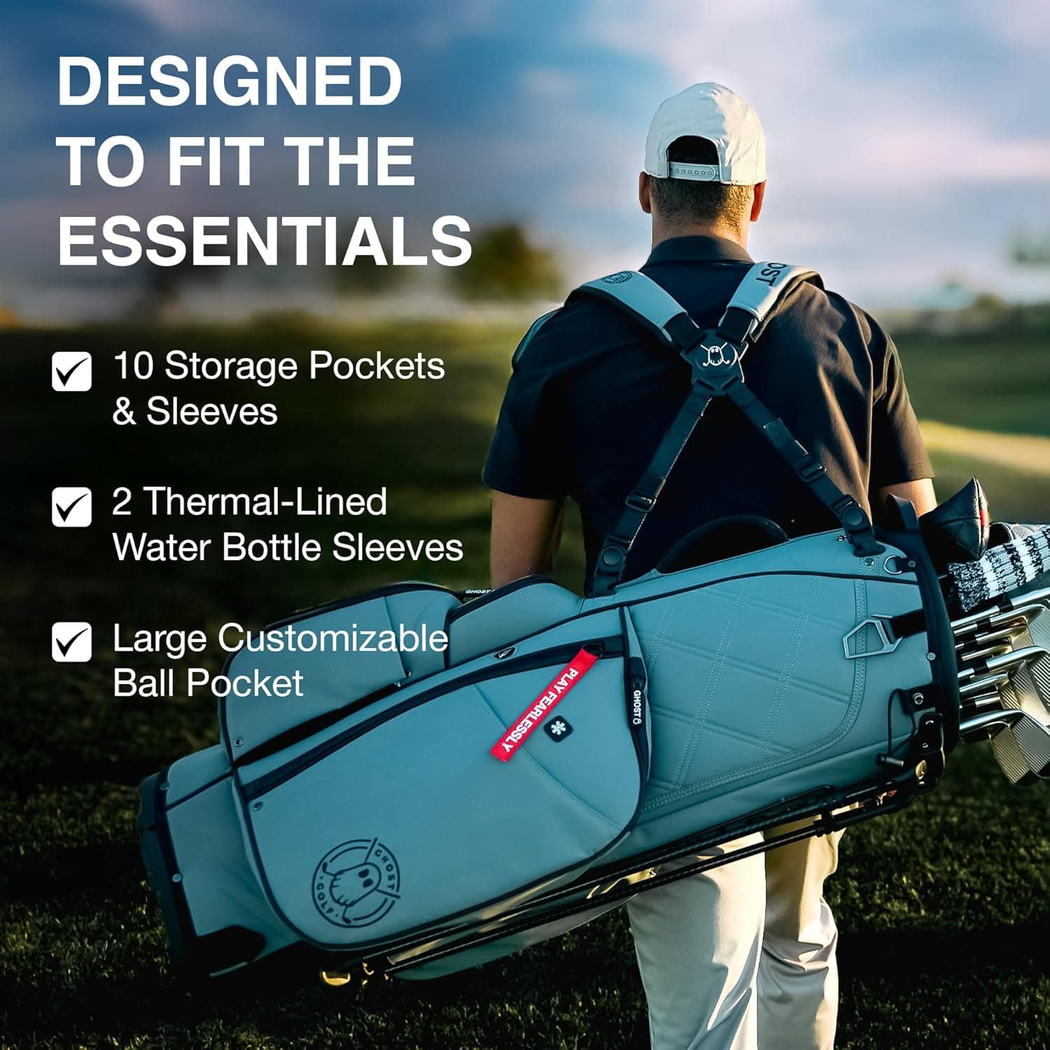 Ghost Golf Anyday Stand Bag 14-Way Katana - Side View